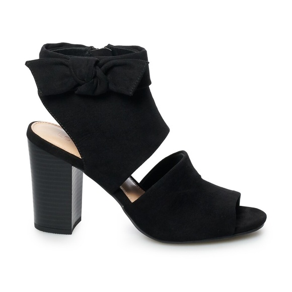 New Lauren Conrad Pudding Black High Heels Booties - Picture 2 of 5